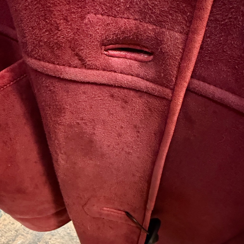 Genuine Leather & Fur Shearling Sherpa Coat - Picture 9 of 10